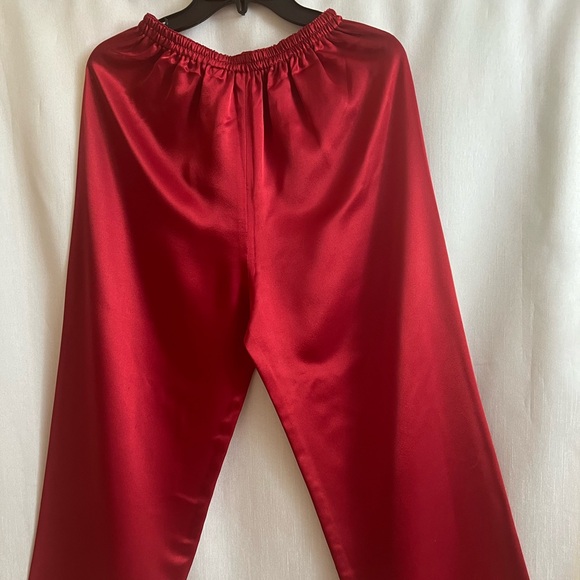 Custom made silk pajama S  cranberry red - Picture 9 of 11